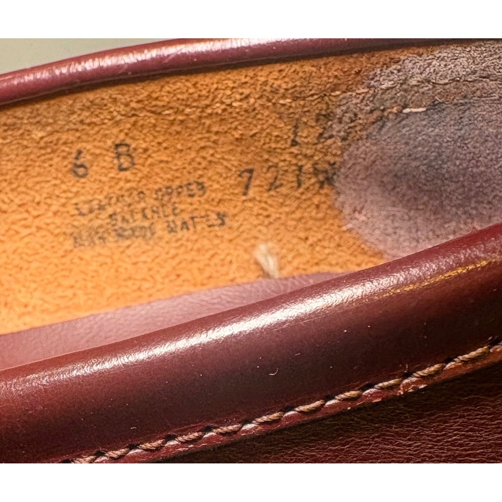 Bass Womens Burgundy Leather Penny Loafers Size 6 B Slip On Shoes 721W Preppy - Picture 8 of 8